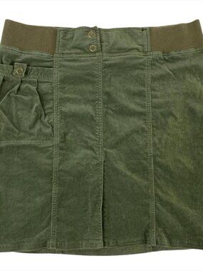 Prana Corduroy A-Line Mini Skirt Womens Size M Green